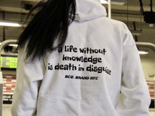 Load image into Gallery viewer, BcG. White &quot;Knowledge&quot; Hoodie

