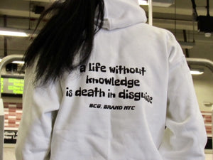 BcG. White "Knowledge" Hoodie