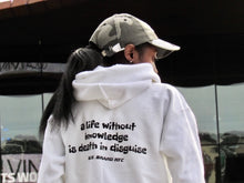 Load image into Gallery viewer, BcG. White &quot;Knowledge&quot; Hoodie
