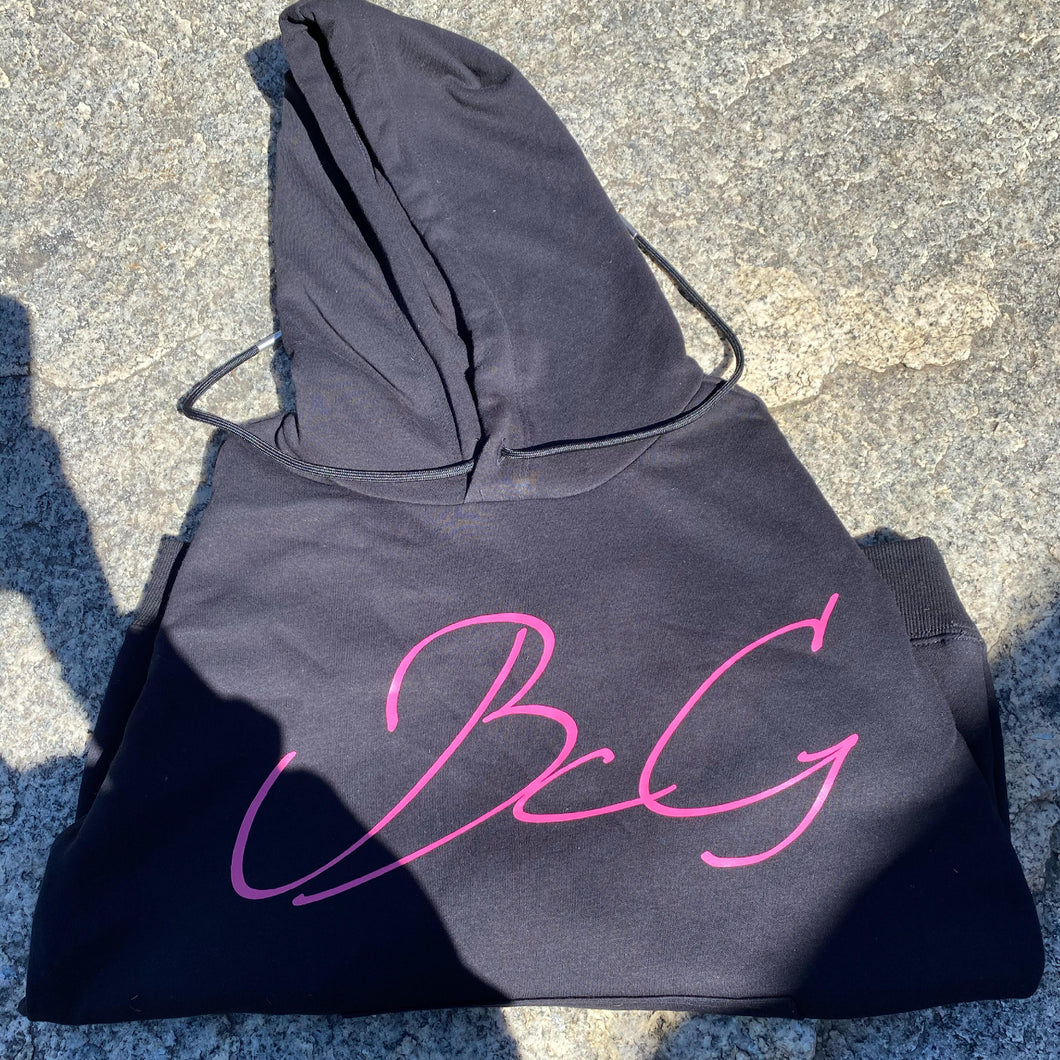 BcG. Black w/ Pink Scribble Logo Hoodie