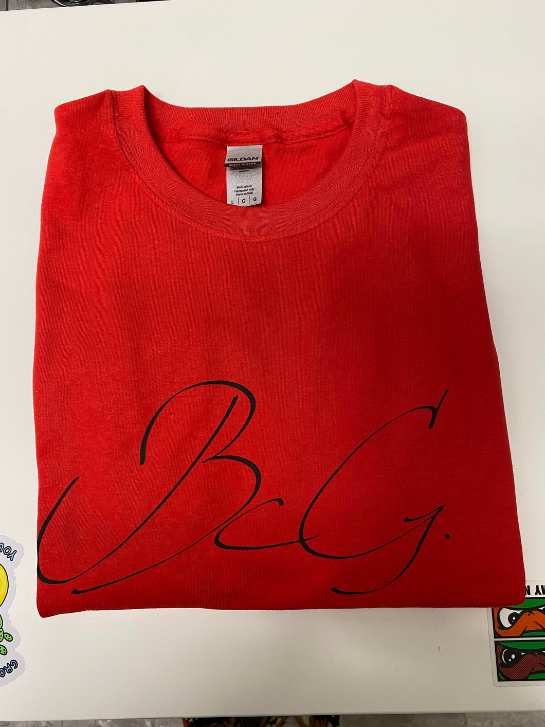 BcG. Red Scribble Tee w/ Black Logo