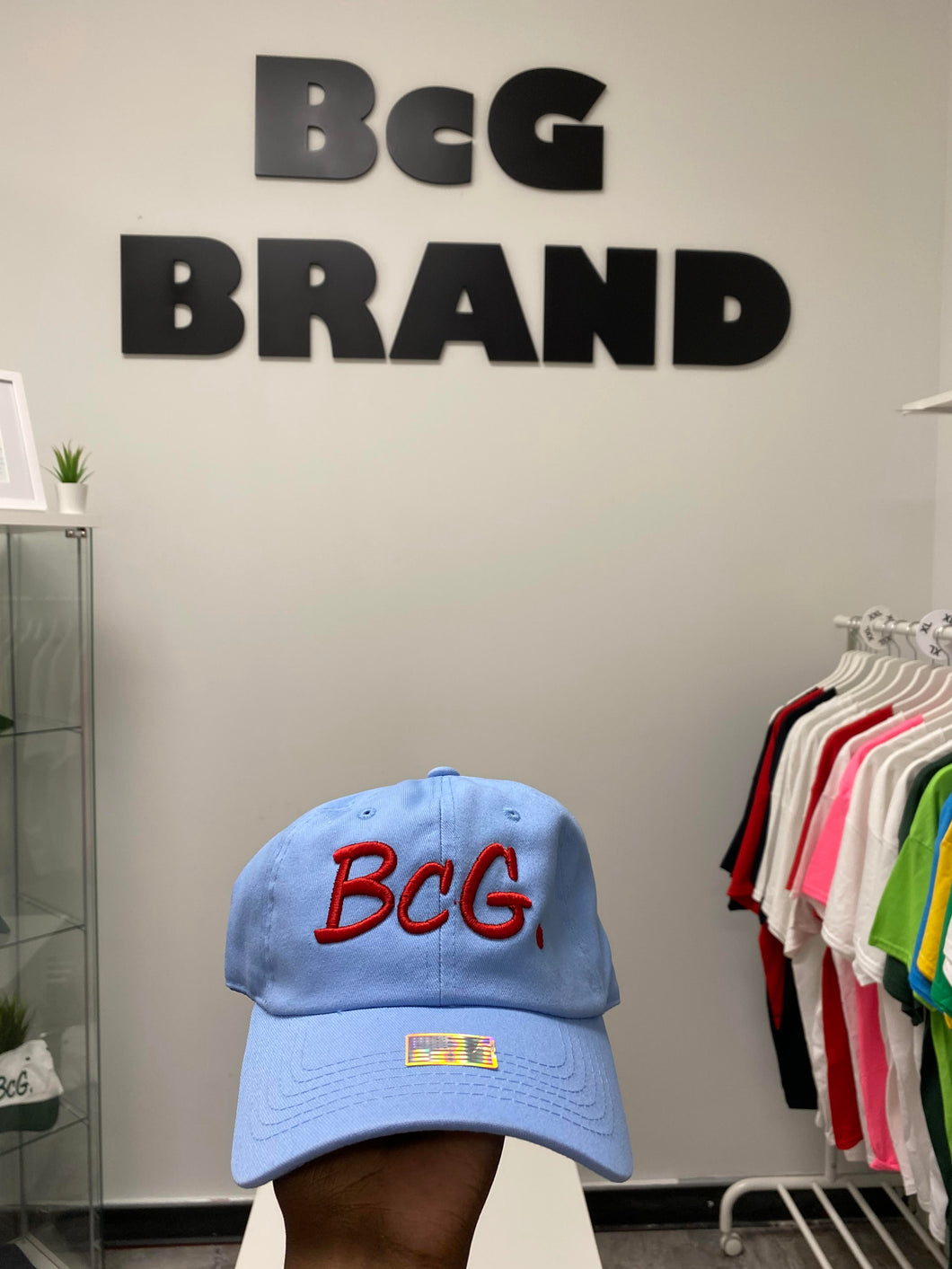 BcG. Signature Light Blue Hat w/ Red Logo