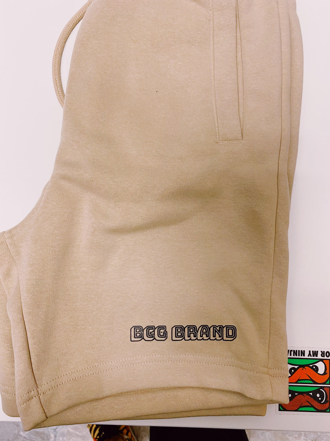 BcG. Beige 3D Logo Shorts