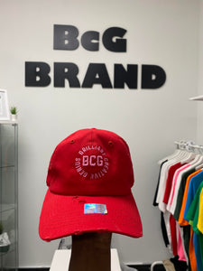 BcG. Red Carousel Hat w/ Pink Font