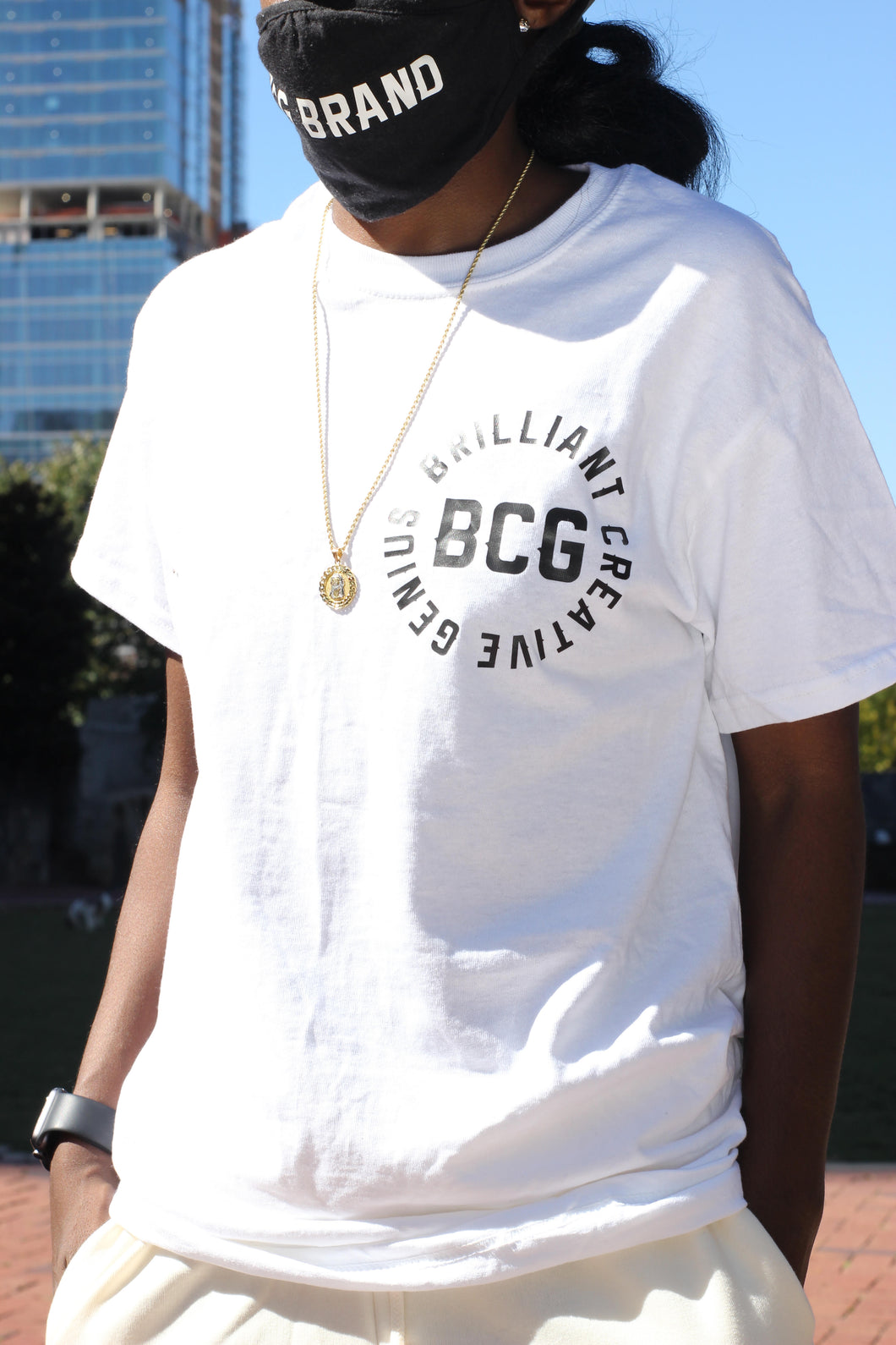 BcG. White Signature Carousel Tee